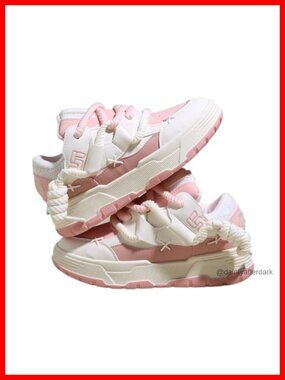Y2K Chunky Platform Sneakers Women Cute Thick Sole Walking Shoes Kawaii Slip